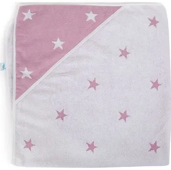 CEBA BABY Ručník s kapucí Stars Pink Melange 100x100cm