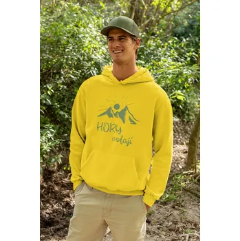 Pánská mikina Pánská mikina Hory volají Barva: Žlutá, Velikost: XL