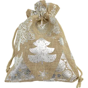 Dárková krabička Šperky4U Vánoční látkový sáček 68 x 95 mm - KR1037-SI