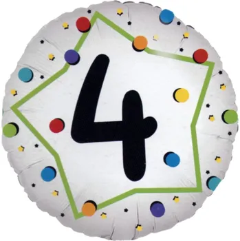 Balónek Fóliový balonek č. 4, kulatý, bílý