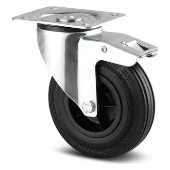 Pojezdové kolečko Alpha TENTE Kolečko pro lehká transportní zařízení 80mm, s brzdou, plotýnka, 3377PVR080P62