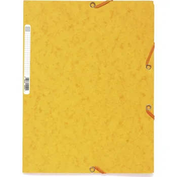 Archivační box Spisové desky s gumičkou a štítkem Exacompta, A4 maxi, prešpán, tmavě žluté