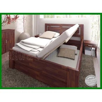 Postel Postel s úložným prostorem Naomi supra Šířka: 180x200, Moření: Přírodní - bezbarvý lak