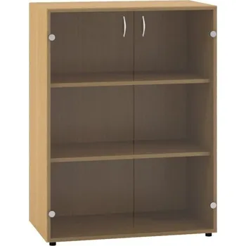 Policová skříň Střední policová skříň se skleněnými dvířky