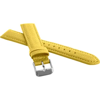 Řemínek na hodinky Žlutý polstrovaný řemínek BISON z luxusní kůže Top Grain LSHUO Šířka řemínku: 18mm
