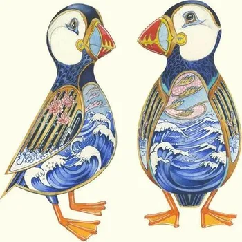 Podtácek Tácek pod sklenici Puffins 9x9, The DM Collection UK