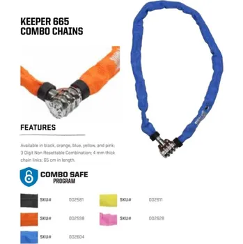 Zámek na kolo Zámek Kryptonite Keeper 465 combo 4x65cm, ORANGE