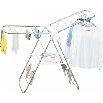 Sušák na prádlo Skládací sušák kovový | stříbrný