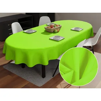 ubrus Dekorační oválný ubrus Rongo RG-041 Zářivý zelený 100x140 cm