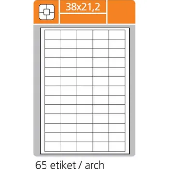Samolepící etiketa Print etikety A4 pro laserový a inkoustový tisk - 38 mm x 21,2 mm (65 etiket / arch)