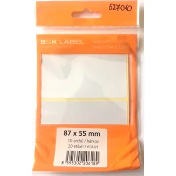 Samolepící etiketa Samolepicí etikety v sáčku - 87 x 55 mm / 20 etiket