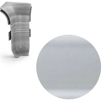 soklová lišta NOVÁK Vnitřní roh k soklové liště PVC stříbro 56x23 flexibilní, 1 ks NGOU41