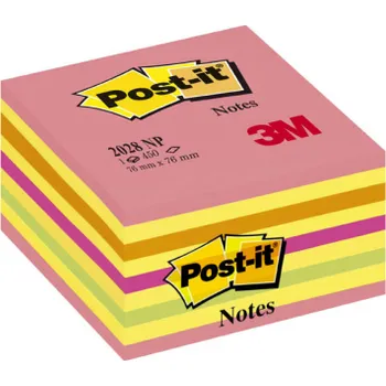 Samolepící bloček Samolepicí bločky Post-it kostky - růžová, žlutá, oranžová, zelená / 450 lístků