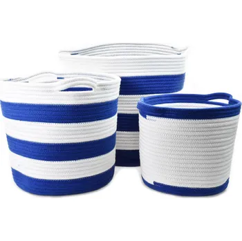 Úložný box Vingo Sada 3 modrých jutových košů