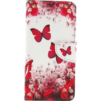 Pouzdro na mobilní telefon Pouzdro Samsung A22 knížkové Růžoví motýlci (kryt neboli obal na Samsung A22)