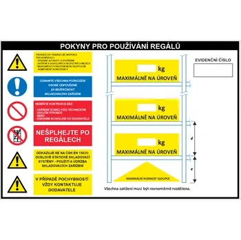Pokyny pro využívání regálů 3 UV tisk plast 3mm 600 x 400 mm