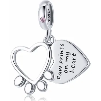 Přívěsek Elenys stříbrný visací přívěsek Milovaný otisk tlapky