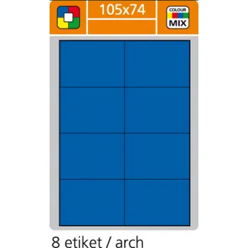 Kancelář Print etikety A4 pro laserový a inkoustový tisk - 105 x 74 mm (8 etiket/ arch) modrá