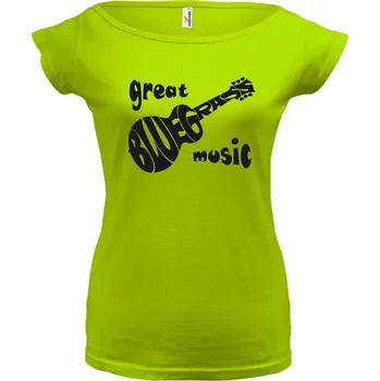 Dámské tričko GREAT BLUEGRASS MUSIC (Dámské tričko zelené, černý potisk) (Dámské tričko s potiskem)