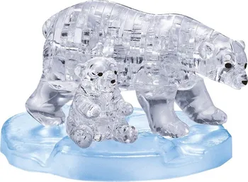 3D puzzle HCM Kinzel 3D Crystal Puzzle Lední medvědice s mládětem 40 dílků