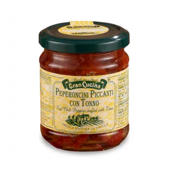 Omáčka Červené pikantní chilli papričky s tuňákem 280g Gran Cucina
