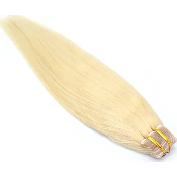 Příčesek 50cm Tape in – lidské vlasy 2. jakost – světlá blond
