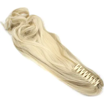 Paruka Clip in culík se skřipcem vlnitý 60cm - platina/světle hnědá