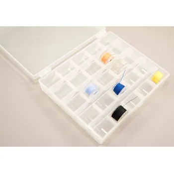 Úložný box Průhledný plastový box na 25 cívek - rozměr 10 cm x 12 cm
