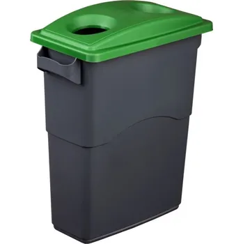 Odpadkový koš Nádoba na třídění odpadu 75 litrů + zelené víko na sklo