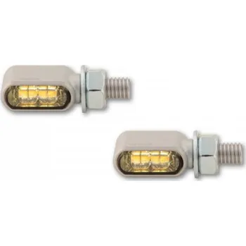 Osvětlení pro motocykl HIGHSIDER LED moto blinkr / poziční světlo LITTLE BRONX stříbrné
