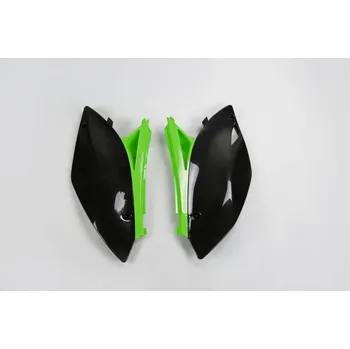 UFO boční tabulky zadní KAWASAKI KXF 250 09-12, barva OEM (černá/zelená)