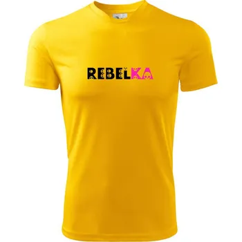 Rebelka - lebky - Dětské triko sportovní (dresovina) - 146 cm/10 let ( Žlutá )
