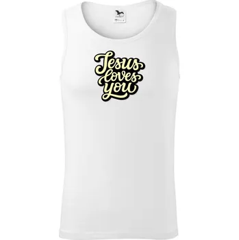 Jesus loves you - psací písmo - Tílko pánské Core - M ( Bílá )