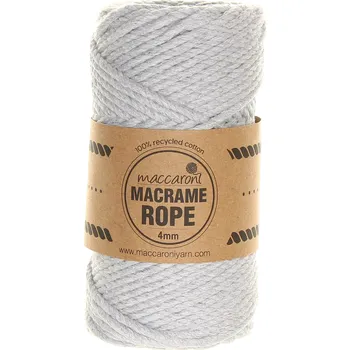 Příze Maccaroni Rope 4 mm světle šedá 101_01