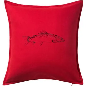 Polštář Pstruh duhový rovný - Polštář 50x50 - 50x50 - Pouze potah ( Červená )