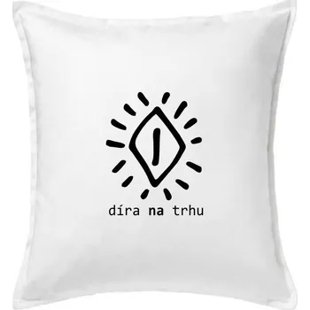 Polštář Díra na trhu - Polštář 50x50 - 50x50 - Pouze potah ( Bílá )