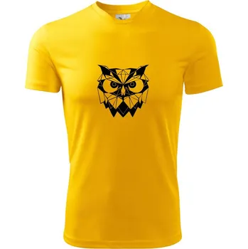 Geometrie - sova zlá - Dětské triko sportovní (dresovina) - 158 cm/12 let ( Žlutá )