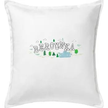 Polštář Řeka Berounka - Polštář 50x50 - 50x50 - Včetně výplně ( Bílá )