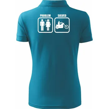 Problém motorka chopper - Polokošile dámská Pique Polo - XS ( Tmavý tyrkys )