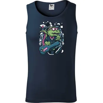 Krokodýl s kytarou - Tílko pánské Core - S ( Námořní modrá (velmi tmavá - téměř černá) )