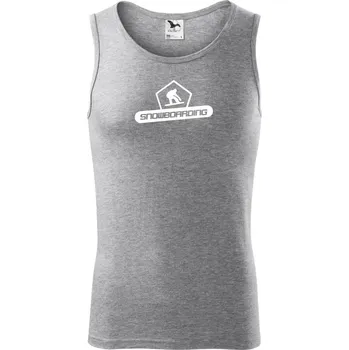 Snowboarding nápis logo - Tílko pánské Core - L ( Tmavě šedý melír )