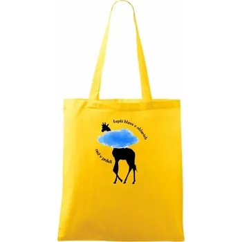 Nákupní taška Hlava v oblacích - Taška bavlněná - 42 x 38 cm ( Žlutá )