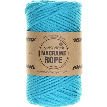 Příze Maccaroni Rope 4 mm středně tyrkysová 606D