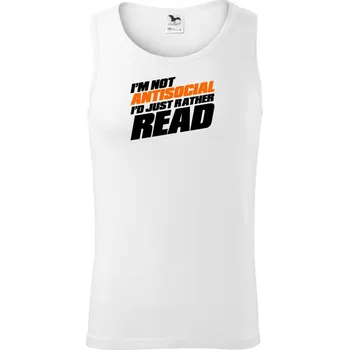 I'm not antisocial i'd just rather read - Tílko pánské Core - XL ( Bílá )