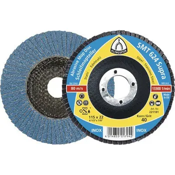 Brusný kotouč Lamelový kotouč 150 zirkon P40/P60/P80 - KLINGSPOR - doprodej zrnitost+: 40, tvar.: kónický