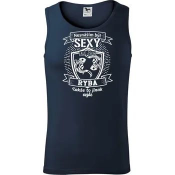 Nesnáším být sexy - Ryba - Tílko pánské Core - S ( Námořní modrá (velmi tmavá - téměř černá) )
