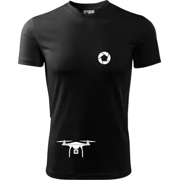 Q Dron - Dětské triko sportovní (dresovina) - 146 cm/10 let ( Černá )