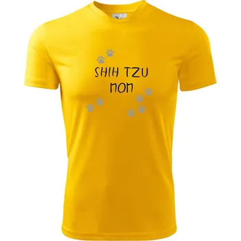 Chlapecké tričko Shih-tzu mom (Reflexní tlapky) - Dětské triko sportovní (dresovina) - 134 cm/8 let ( Žlutá )