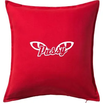 Polštář Pussy - Polštář 50x50 - 50x50 - Pouze potah ( Červená )