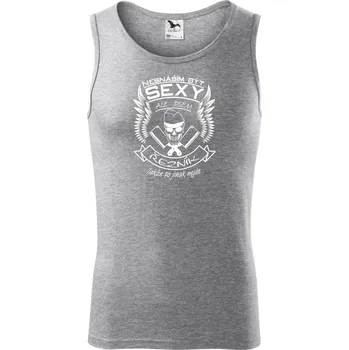 Nesnáším být sexy - řezník - Tílko pánské Core - XL ( Tmavě šedý melír )